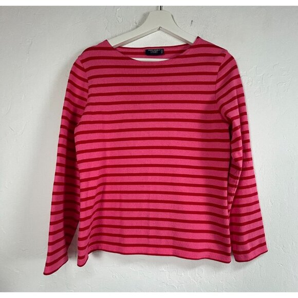 Saint James L'atelier Women's Pink Striped Pullover Shirt Top Cotton Size 8 - Picture 1 of 8
